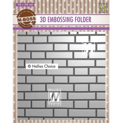 Nellies Choice 3D Embossingfolder - Brick-Wall
